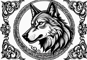a wolf roaring tattoo idea