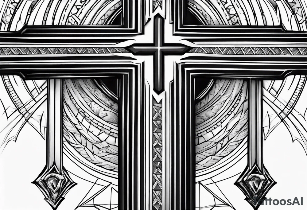 Calvary three crosses tattoo idea