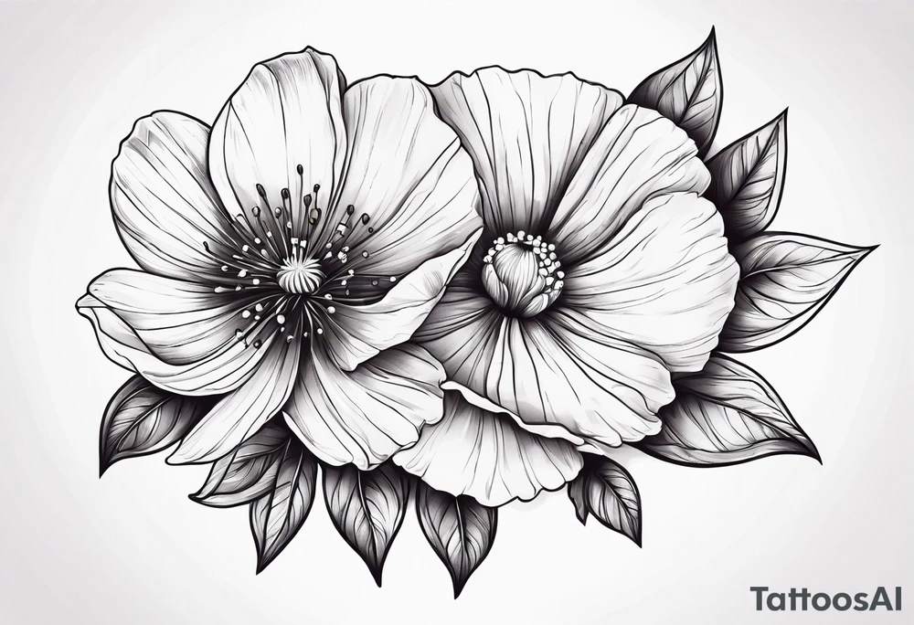 Cosmo and poppy flower tattoo idea