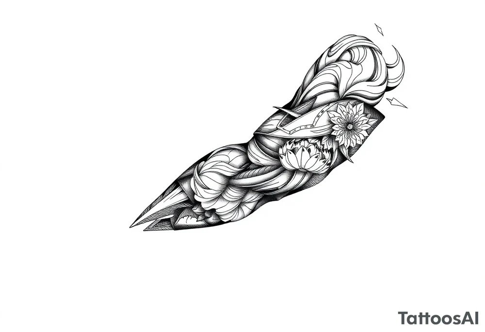 bold line ornamentaali tattoo idea