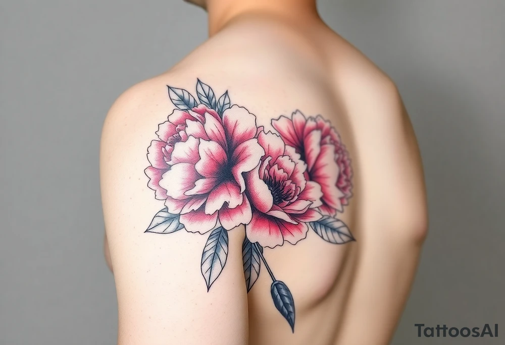 pink peonies arm tattoo tattoo idea