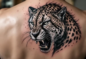 angry cheetah tattoo idea