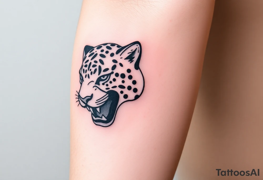 A Christian inspired tattoo with a jaguar tattoo idea