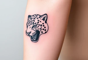 A Christian inspired tattoo with a jaguar tattoo idea