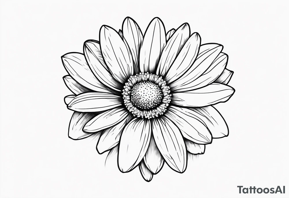 Daisy blossom top view tattoo idea