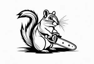 Chipmunk with a chainsaw tattoo idea