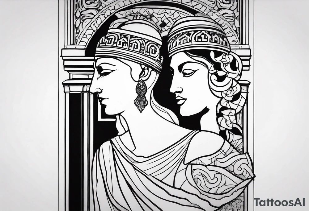 Griechischen Statue mann und frau tattoo idea