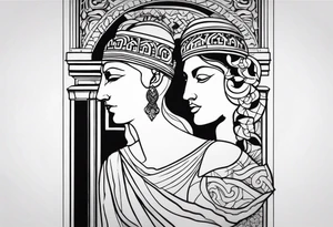 Griechischen Statue mann und frau tattoo idea