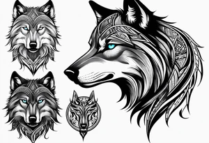black wolf tribal tattoo idea