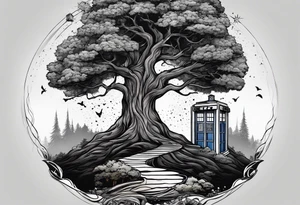 Tree with Star wars and a tardis tattoo idea