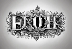 Make a shape by combining letters "EUB" tattoo idea