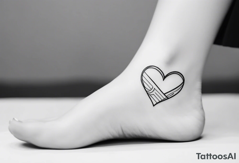 feminine unique minimalist tattoo on ankle symbolizing love and family tattoo idea