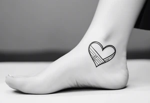 feminine unique minimalist tattoo on ankle symbolizing love and family tattoo idea