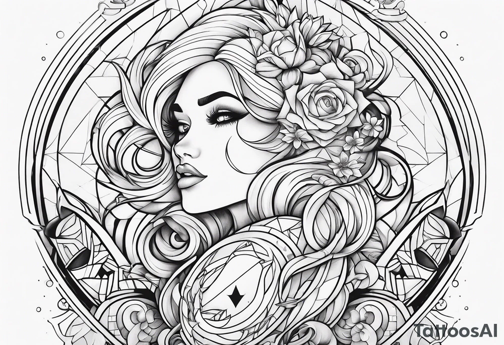 futuristic disney characters tattoo idea
