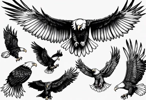 swooping bald eagle tattoo idea