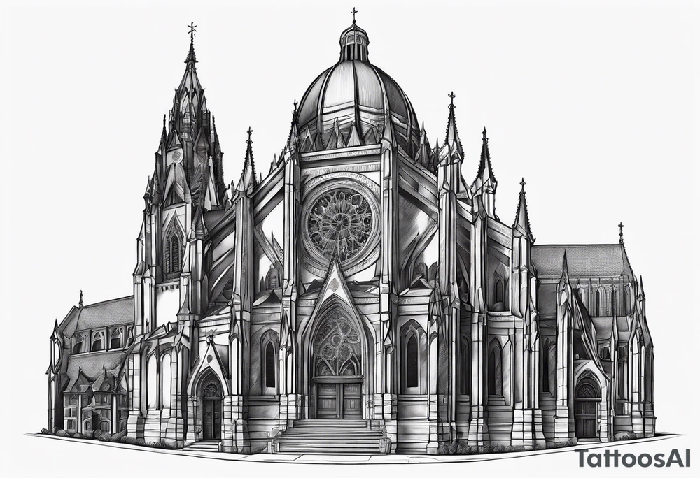 cathedral on fire tattoo idea