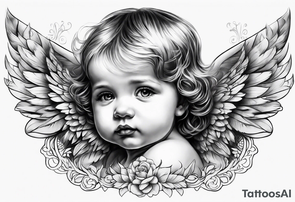 baby angel tattoo idea