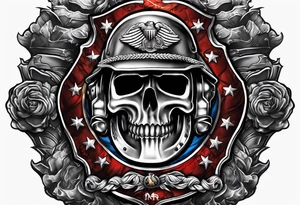 Armor breaking thru skin of shoulder with marine corp emblem showing tattoo idea