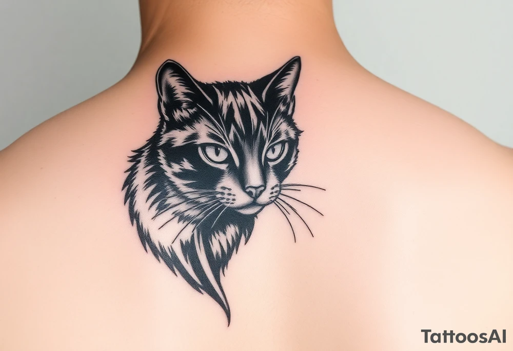 black cat tattoo idea