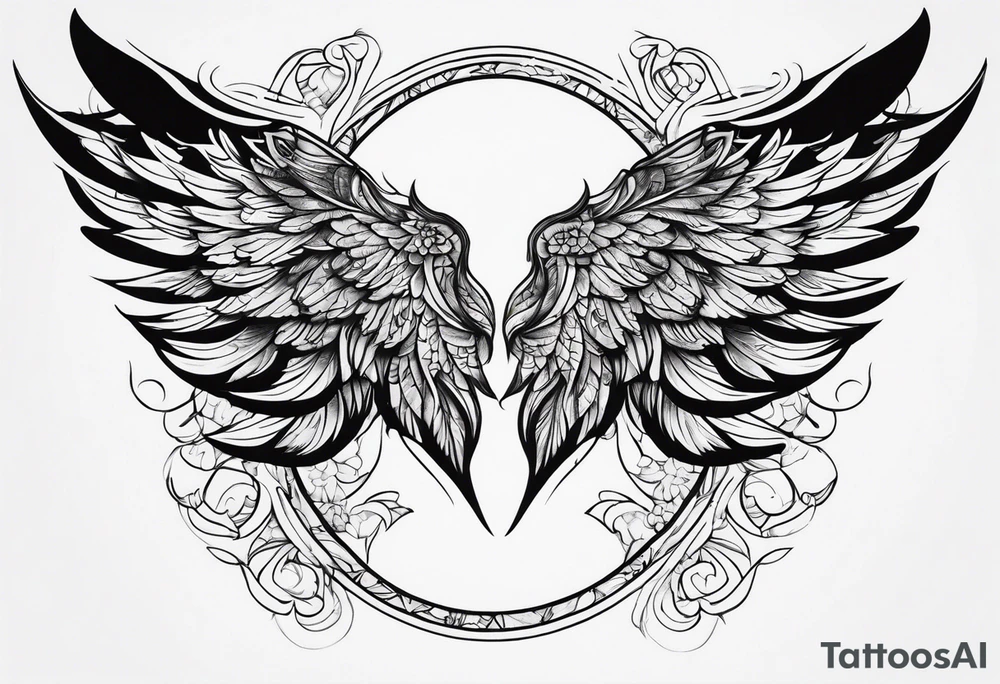 angle wings tattoo idea