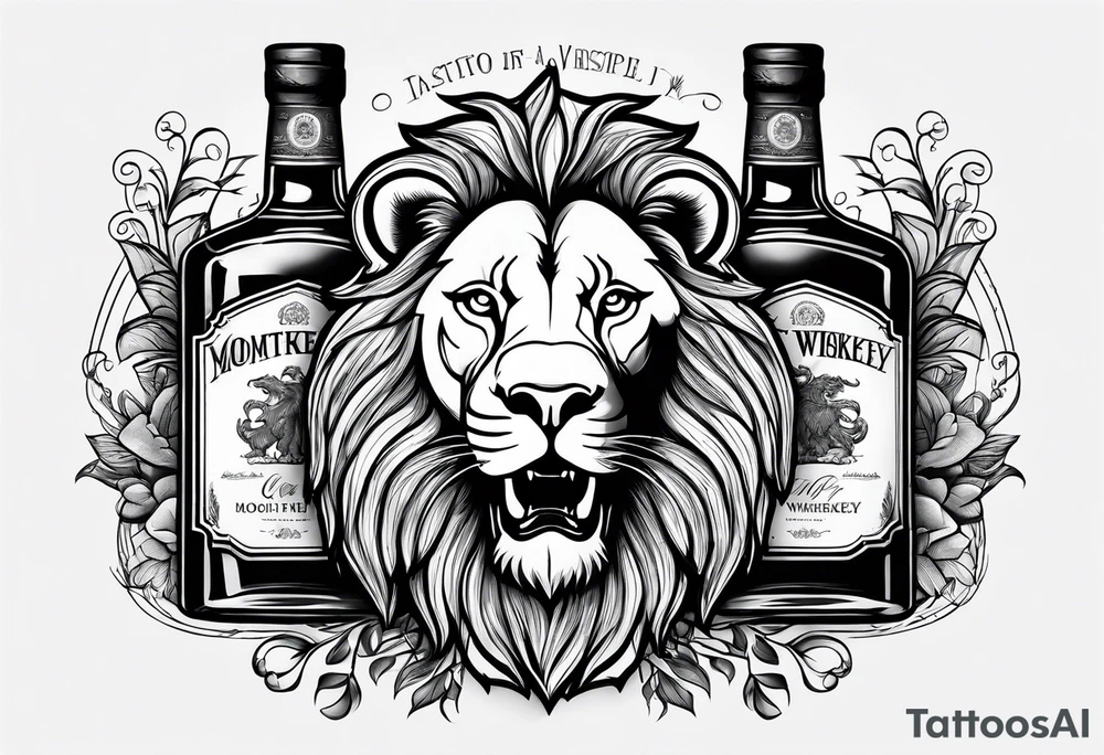 A lion, mammoth, and a bottle of Irish whiskey. tattoo idea