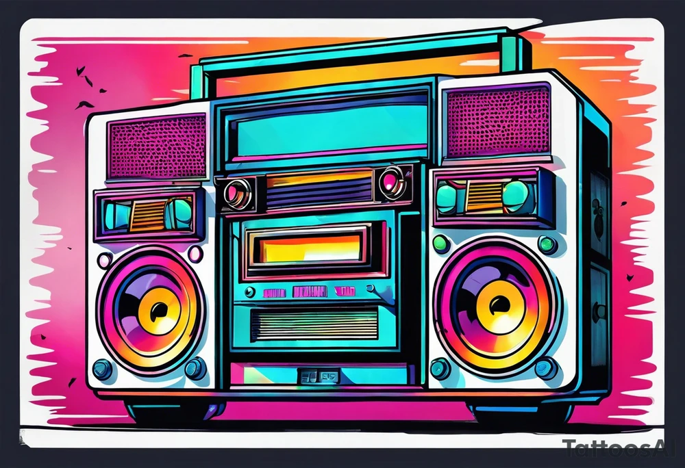 1980'S BOOM BOX MIAMI VICE STYLE tattoo idea