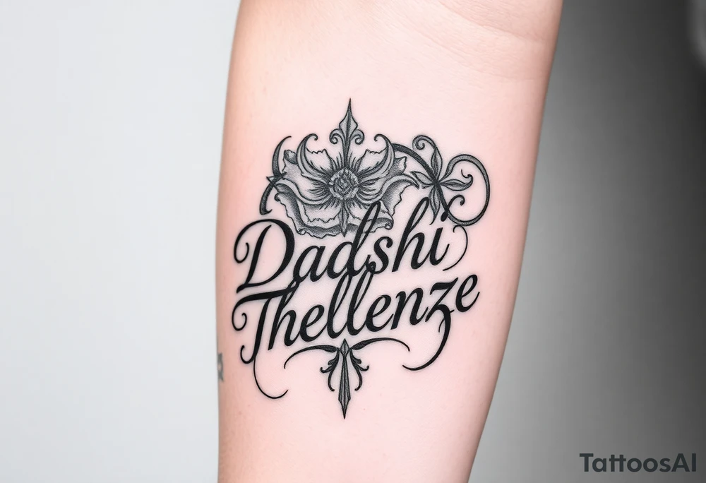 Combine the names rosela dashi and thellenze for a tattoo tattoo idea