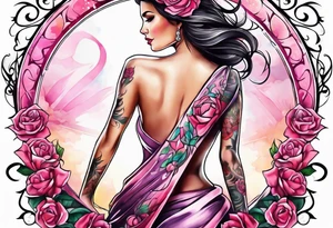 breast cancer ribbon survivor tattoo idea