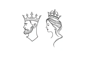 King and Queen couple with crown tattoo idea
