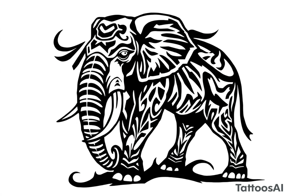 An egyptian strong elephant tattoo idea