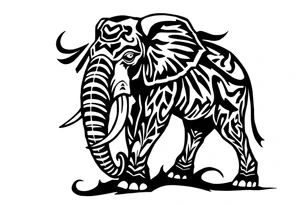 An egyptian strong elephant tattoo idea