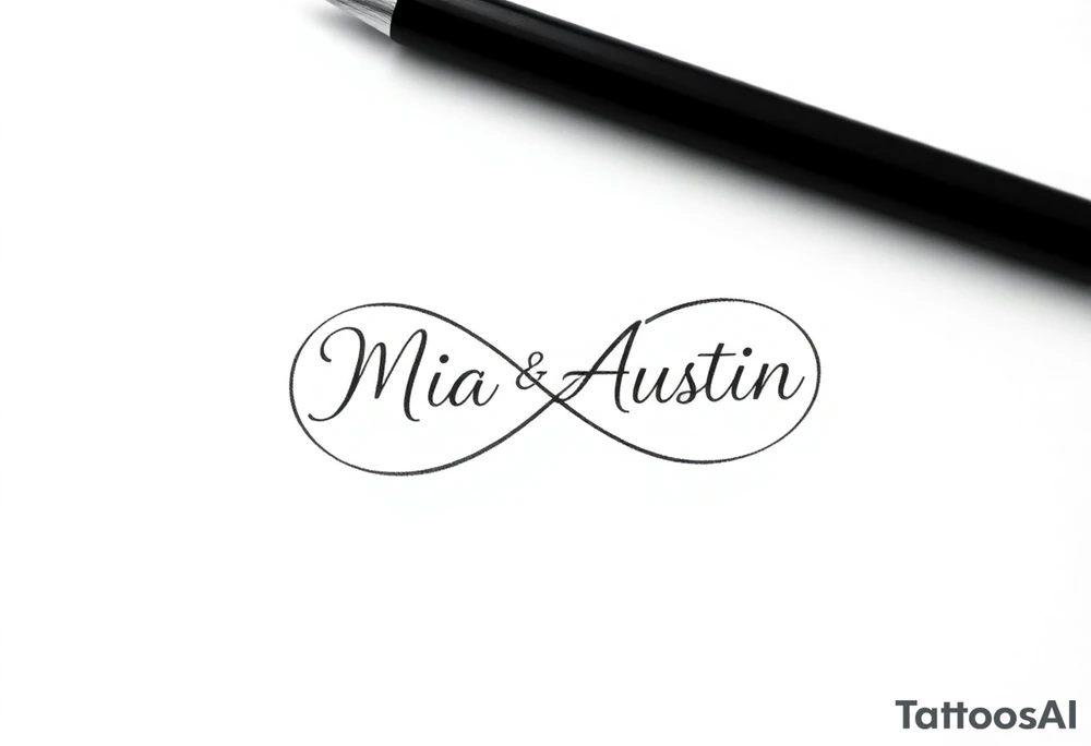 Infinity symbol with the name's Mia and Austin tattoo idea