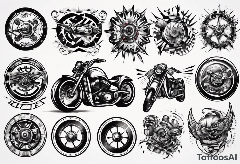motorcycle speed wheel tattoo idea