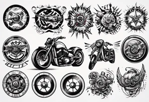 motorcycle speed wheel tattoo idea