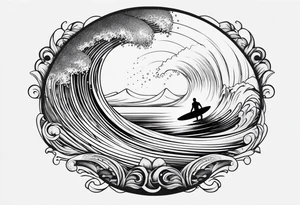 Stoicism and birth and surf tattoo idea