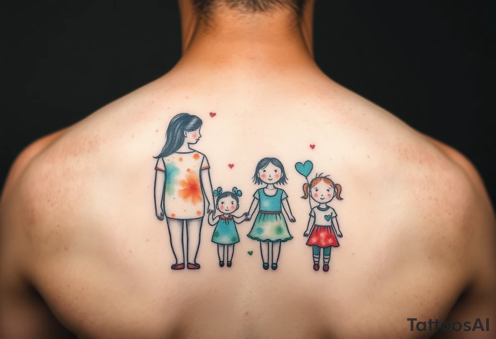 Family 2 parents 2 kids tattoo idea