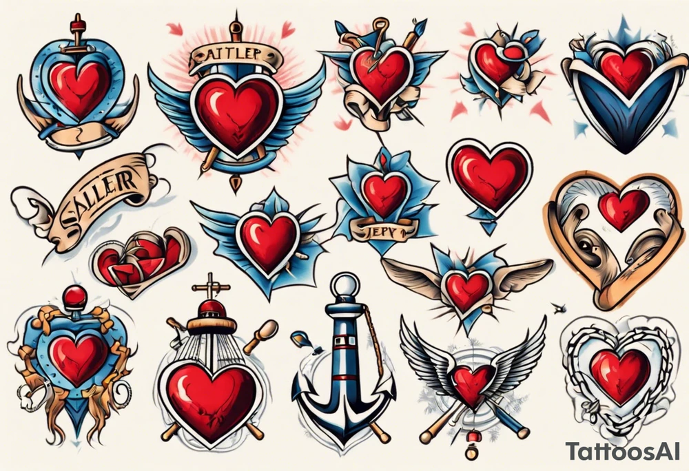traditional heart tattoo tattoo idea