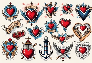 traditional heart tattoo tattoo idea