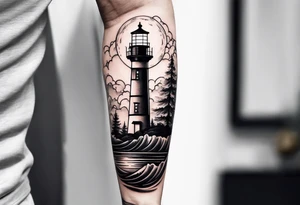 Light house in a shape tattoo idea