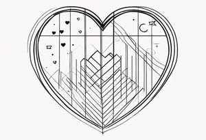 Medley with lines and hearts tattoo idea