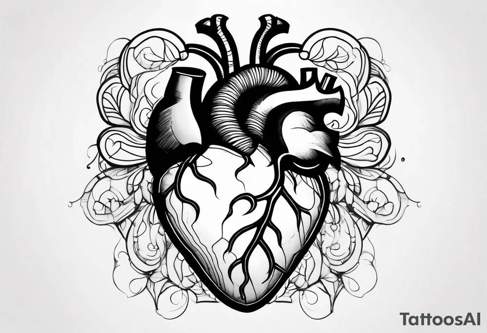 an actual human heart tattoo idea