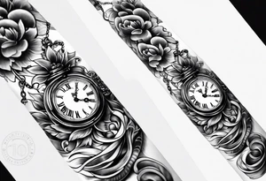 pocket watch chain tattoo idea