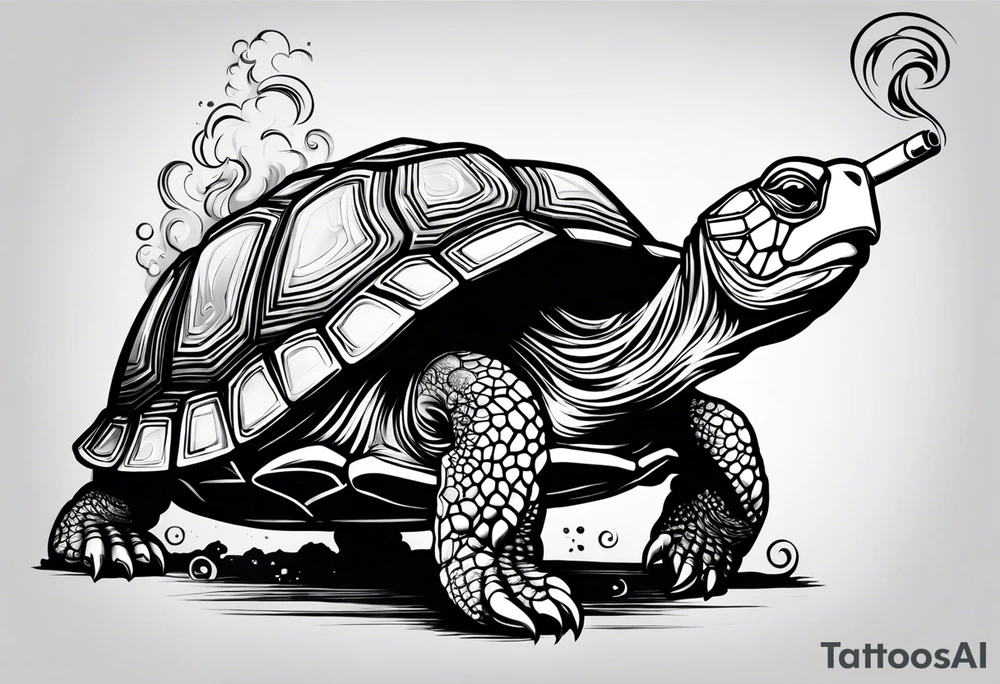 turtle smoking cigarette tattoo idea
