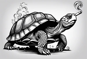 turtle smoking cigarette tattoo idea