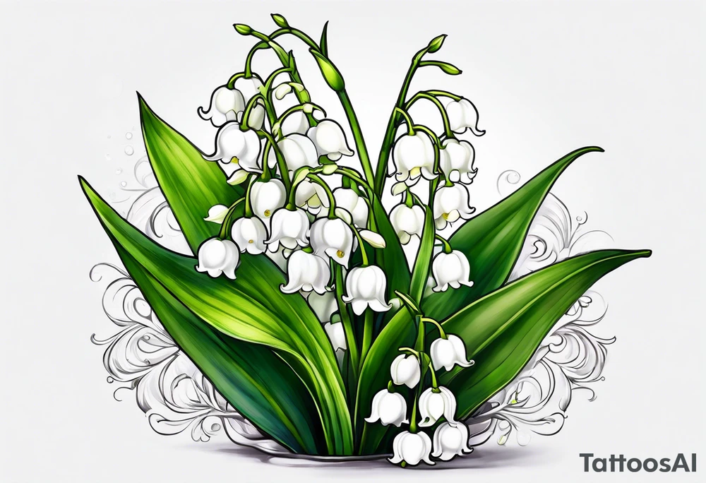 Lily of the valley with ghost tattoo idea