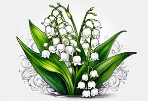 Lily of the valley with ghost tattoo idea