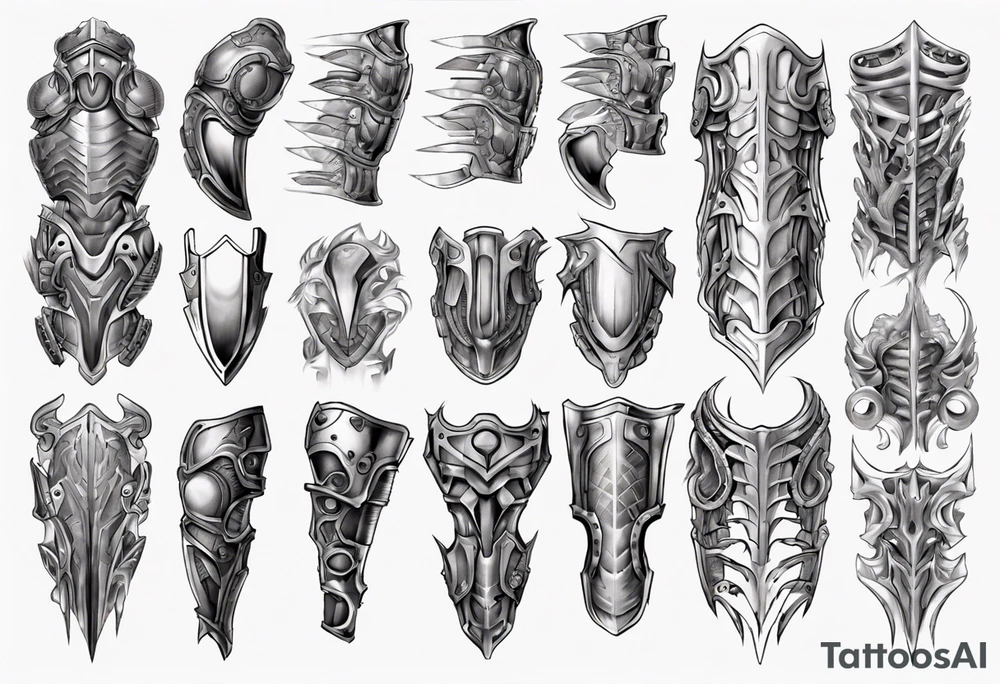 Upper leg armor tattoo idea