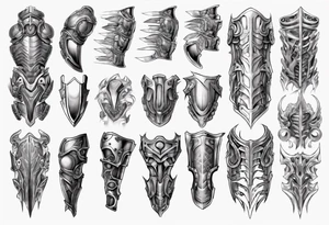 Upper leg armor tattoo idea