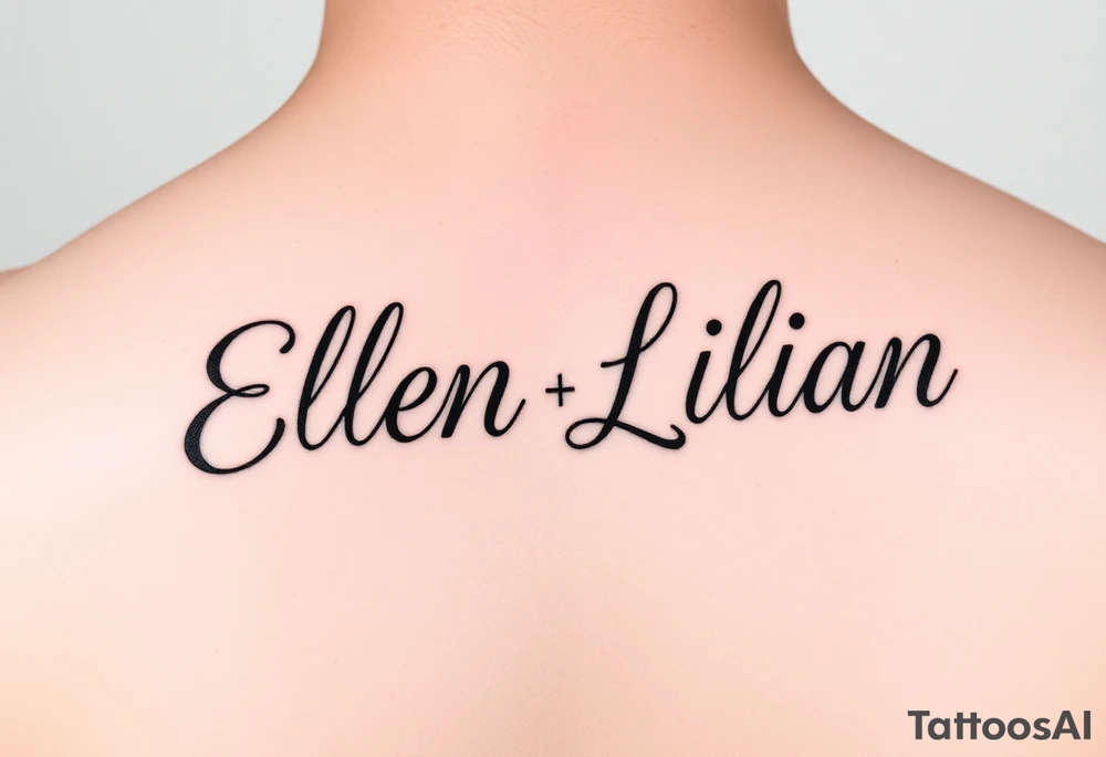 Ellen and Lilian names in Picasso style tattoo idea