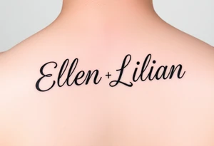 Ellen and Lilian names in Picasso style tattoo idea